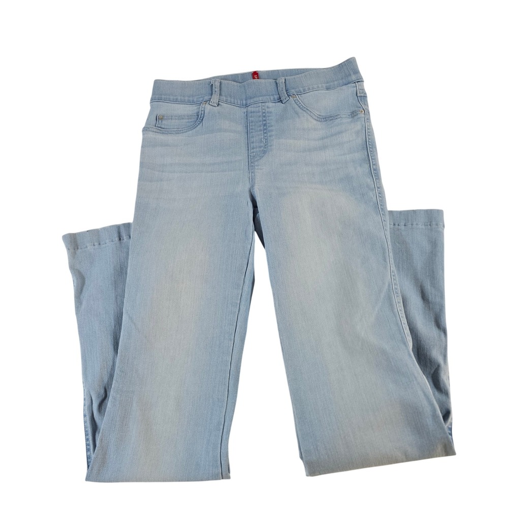 Spanx Womens Light Wash Flare Jeans Pull On Stretch Petite Small 20348Q
